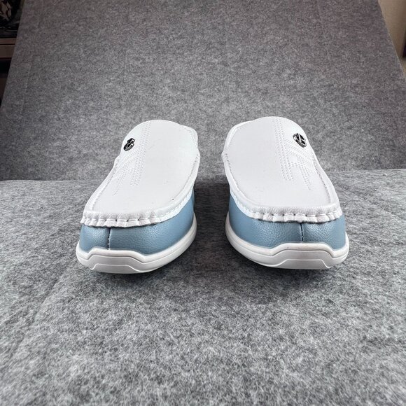 Mens Size EU 45 US 11 White & Blue Slip-On Loafers Comfy Non Slip Rubber Sole - Picture 14 of 15